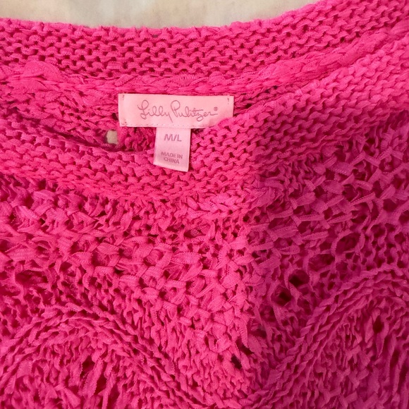 Lilly Pulitzer Vibrant Pink Open-Knit Sweater - Picture 2 of 3